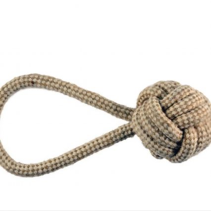 BALLE AVEC CORDE NATURELLE 19 CM
