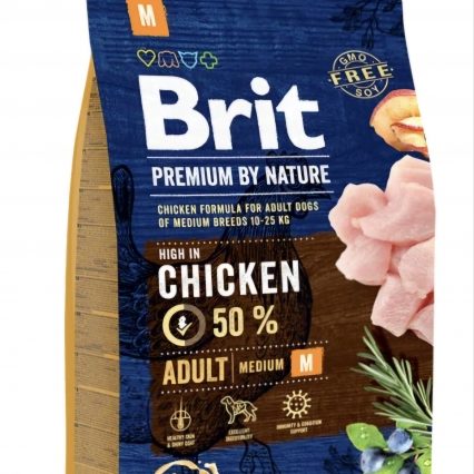 BRIT PREMIUM BY NATURE ADULTE M AU poulet 3 kg