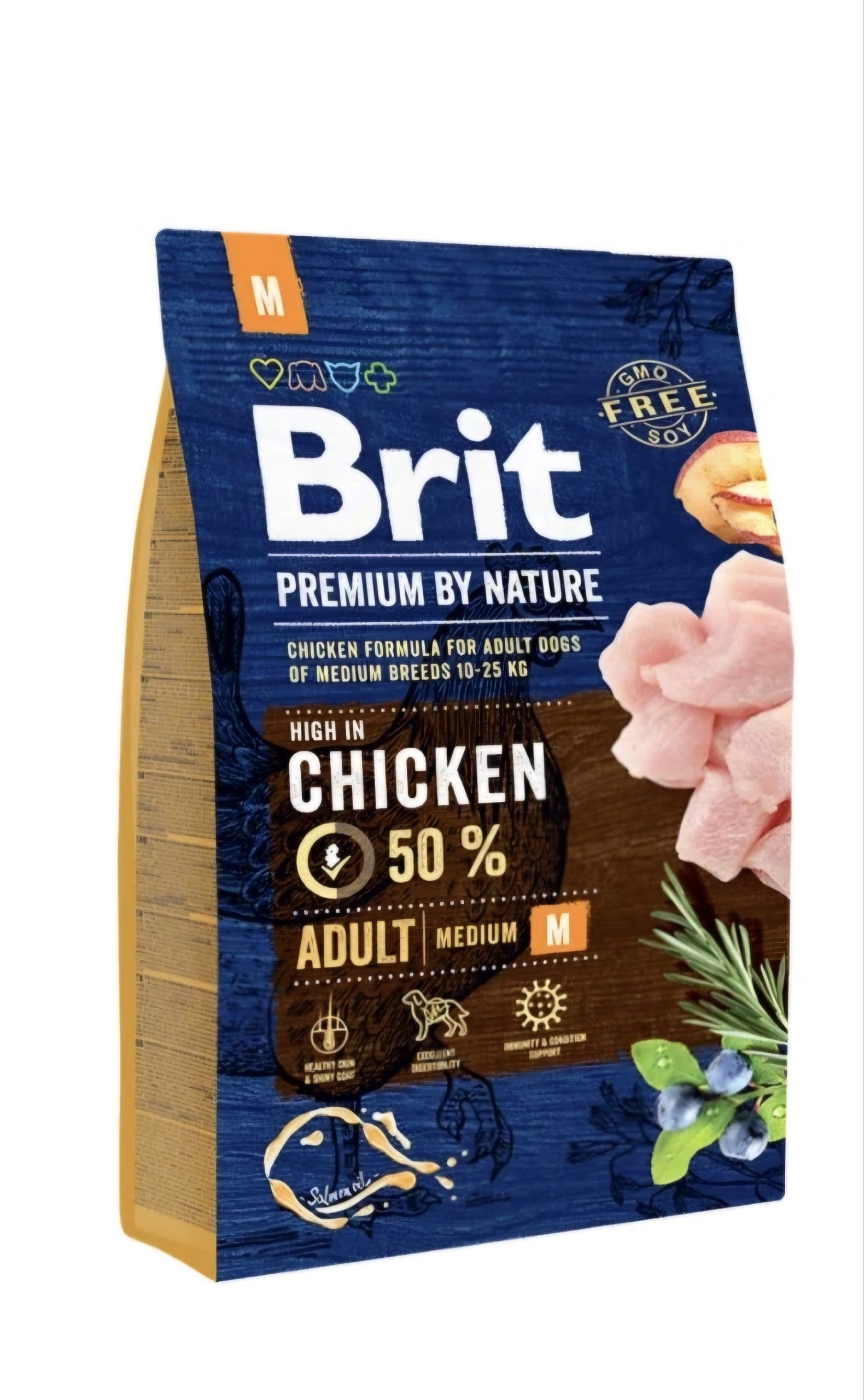 BRIT PREMIUM BY NATURE ADULTE M AU poulet 3 kg