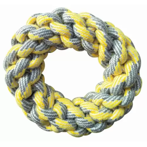 OS EN COTON RING PASTEL JAUNE 18CM