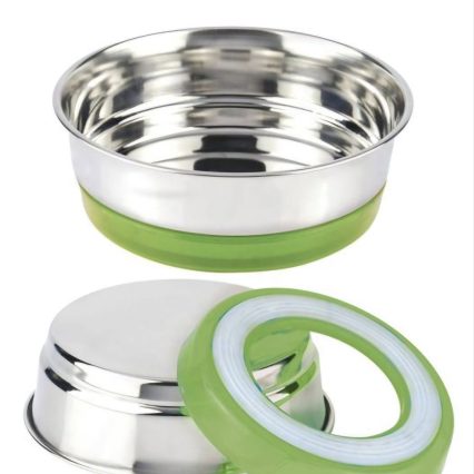 GAMELLE INOX FLUO VERT 470 ml.