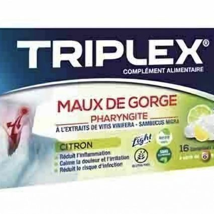 TRIPLEX MAUX DE GORGE CITRON BT/16