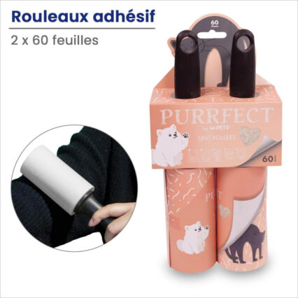 Pack de 2 rouleaux afhesif nettoyant 50 feuilles PURRFECT