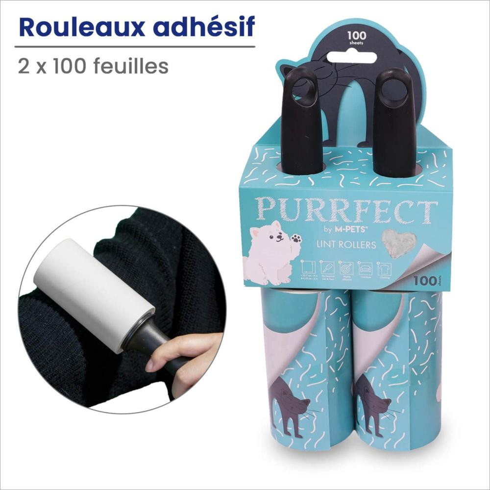 Pack de 2 rouleaux afhesif nettoyant 100 feuilles PURRFECT